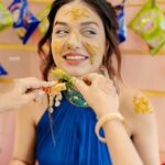 Divya Agarwal Instagram - Drenched in the color of joy and smothered in love! Let the good times “haldi-roll” ⭐️✨🤩❤️🧿 Outfit @pallavijaipur Accessories @_krafterina �Makeup and Hair : @dishisanghvii @hair_by_neetagohel @sarahsayedd16 Styled by: @sohail__mughal___ @stylingbyvictor Wedding planner: @audiciousentertainment Wedding photography: @studiophotopalace . . . #shadi #wedding #shadiseason #haldi #bride #bridesmaids #cocokibaico