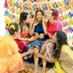 Divya Agarwal Instagram - Drenched in the color of joy and smothered in love! Let the good times “haldi-roll” ⭐️✨🤩❤️🧿 Outfit @pallavijaipur Accessories @_krafterina �Makeup and Hair : @dishisanghvii @hair_by_neetagohel @sarahsayedd16 Styled by: @sohail__mughal___ @stylingbyvictor Wedding planner: @audiciousentertainment Wedding photography: @studiophotopalace . . . #shadi #wedding #shadiseason #haldi #bride #bridesmaids #cocokibaico