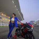 Divya Khosla Kumar Instagram - So much fun & excitement promoting #Yaariyan2 at @motogpbharat Wearing @gucci x adidas💙 Hmu @anubhadawar @sabina_hairstylist_mua #divyakhoslakumar