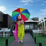 Divya Khosla Kumar Instagram - Keeping umbrella handy during #Yaariyan2 promotions kyonki Baarish unpredictable hai 🙈 PS : #SimroonTeraNaam out tomorrow at 2pm 🪷 #divyakhoslakumar
