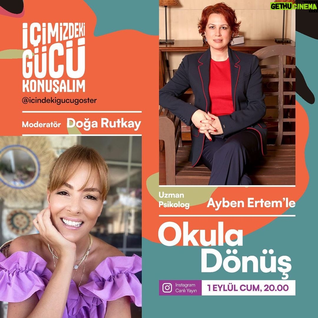 Doğa Rutkay Instagram - Sevgili anneler ve babalar, size muhteşem bir haberim var!🩵Ebeveyn-çocuk iletişiminde çok değerli bilgileri ve tavsiyeleriyle Uzman Psikolog @psikologaybenertem ile @icindekigucugoster canlı yayınlarımız, 1 Eylül Cuma günü saat 20.00’de başlıyor. İlk konumuz, tam da bu dönemde hepimizi çok yakından ilgilendiren “Okula Dönüş”! Okula hazırlık, uyum süreci, okulda zorbalık gibi önemli noktalara değineceğimiz yayınımıza tüm ebeveynleri bekliyoruz. Çocuklarla iletişim kurma konusunda sürekli kendini geliştirmeye çalışan, 2 çocuklu bir anne olarak tüm sorularımı hazırladım; siz de sorularınızı hazırlamayı unutmayın! #i̇çindekigücügöster #işbirliği