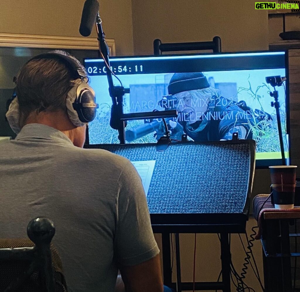 Dolph Lundgren Instagram - Doing sound work on EX 4. I’m glad I could bring Gunner back, even though I was struggling last fall in London shooting both EX4 and Aquaman at the same time. Hopefully the hard work will pay off. EX4 is out in theaters next September. 👊