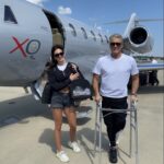 Dolph Lundgren Instagram - Heading back to LA. Trying out XO Jets, the Uber of jet travel. You can book it on your phone. Tough stairs to get up with a cast - a great workout for me and the pilots! 👊