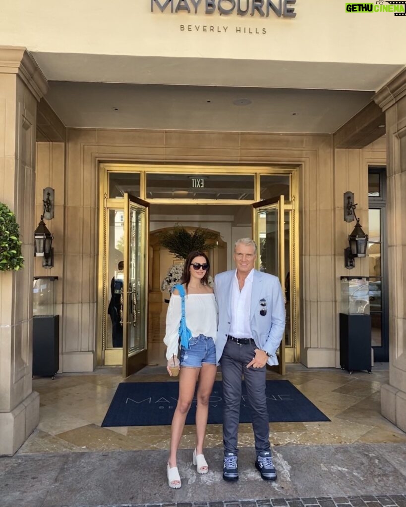 Dolph Lundgren Instagram - At the Maybourne hotel in Beverly Hills for a great lunch. With the perfect company. 💥