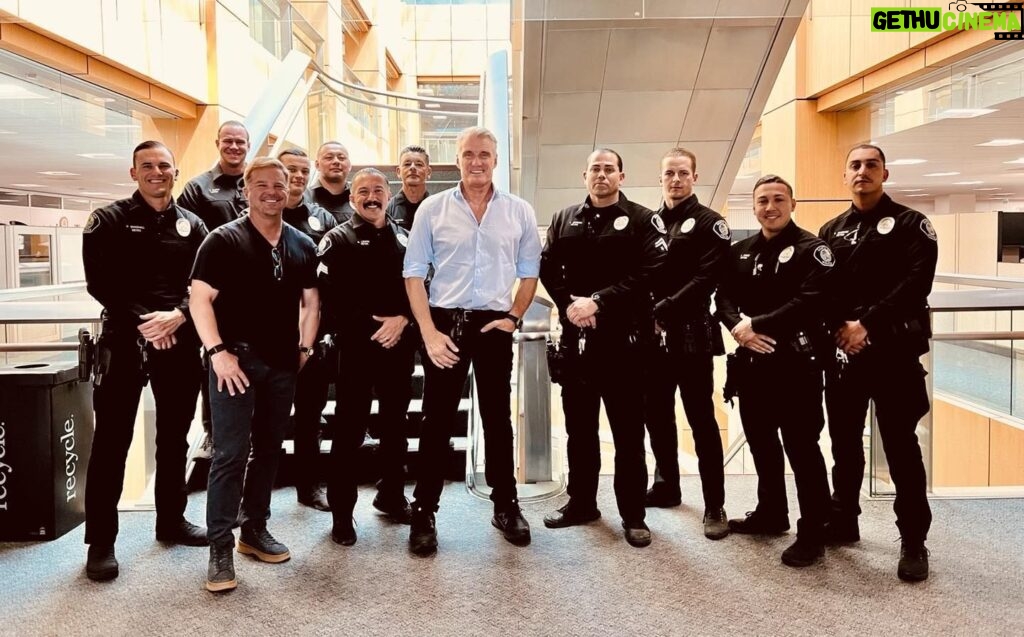 Dolph Lundgren Instagram - With the Metro Team at Santa Ana PD doing technical research for ‘Wanted Man’ . We start shooting in 3 weeks.