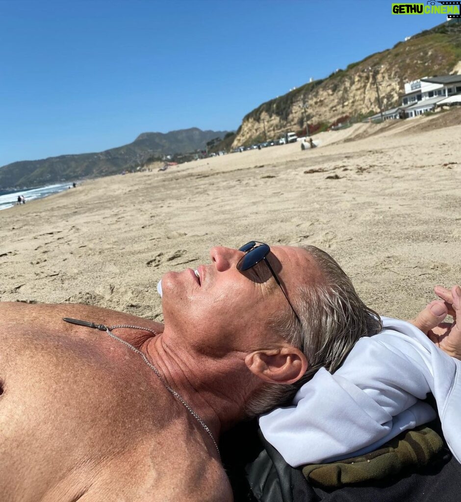 Dolph Lundgren Instagram - Last beach day in Malibu before heading to New Mexico to direct ‘Wanted Man’. 🌴