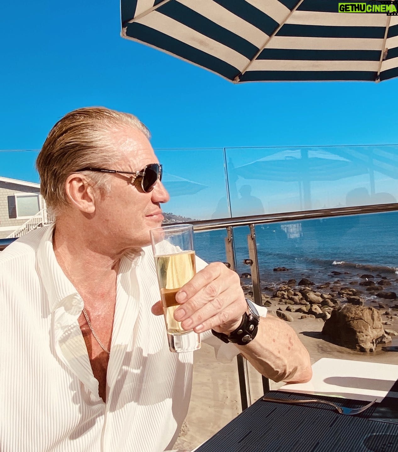 Dolph Lundgren Instagram - Good to be back in California after 5 months on the road. Having a frosty one in Malibu.