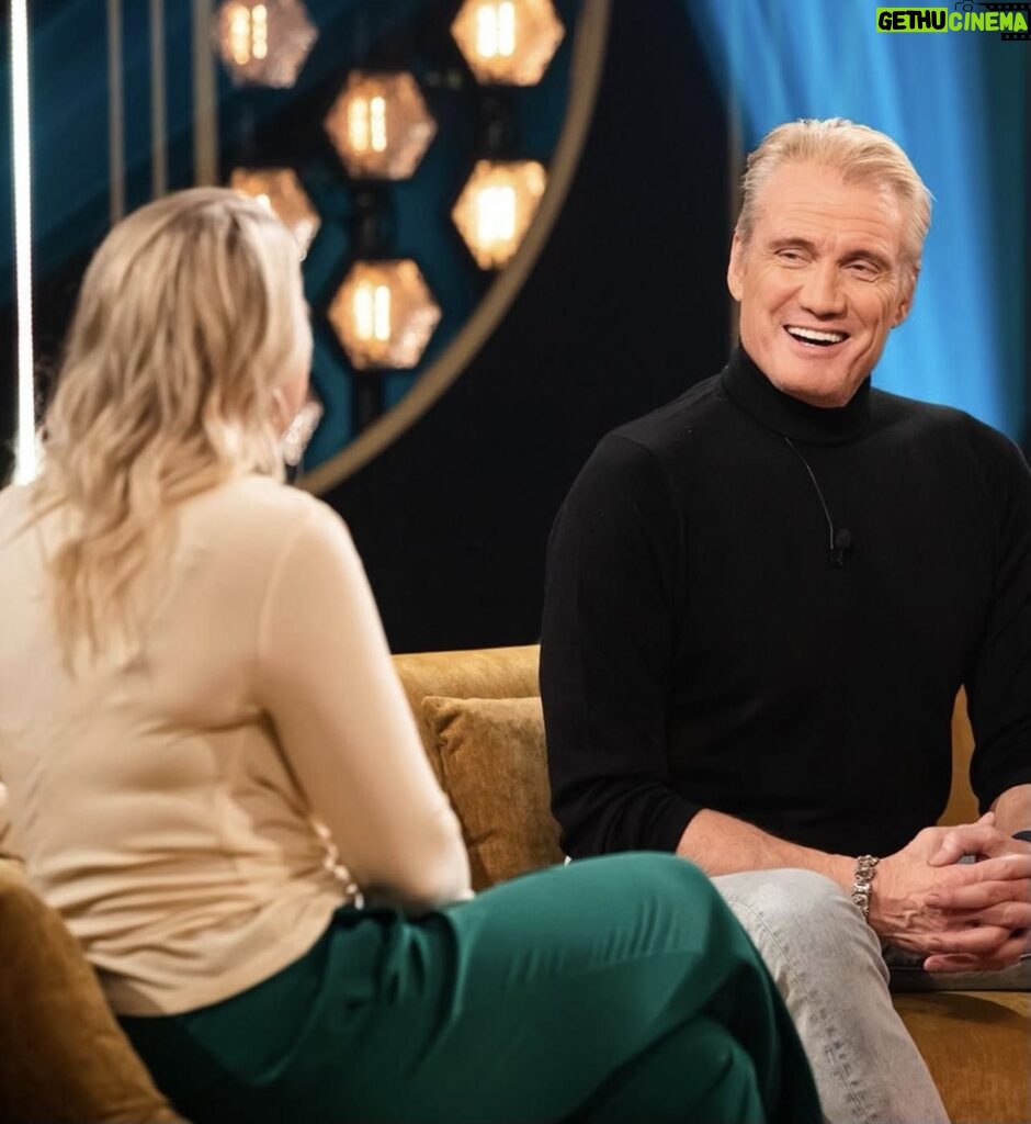 Dolph Lundgren Instagram - Appearing on Carina Bergfeldt Show on Swedish TV tomorrow. Enjoyed discussing the tough times of my early life with a fellow Swede. 🇸🇪