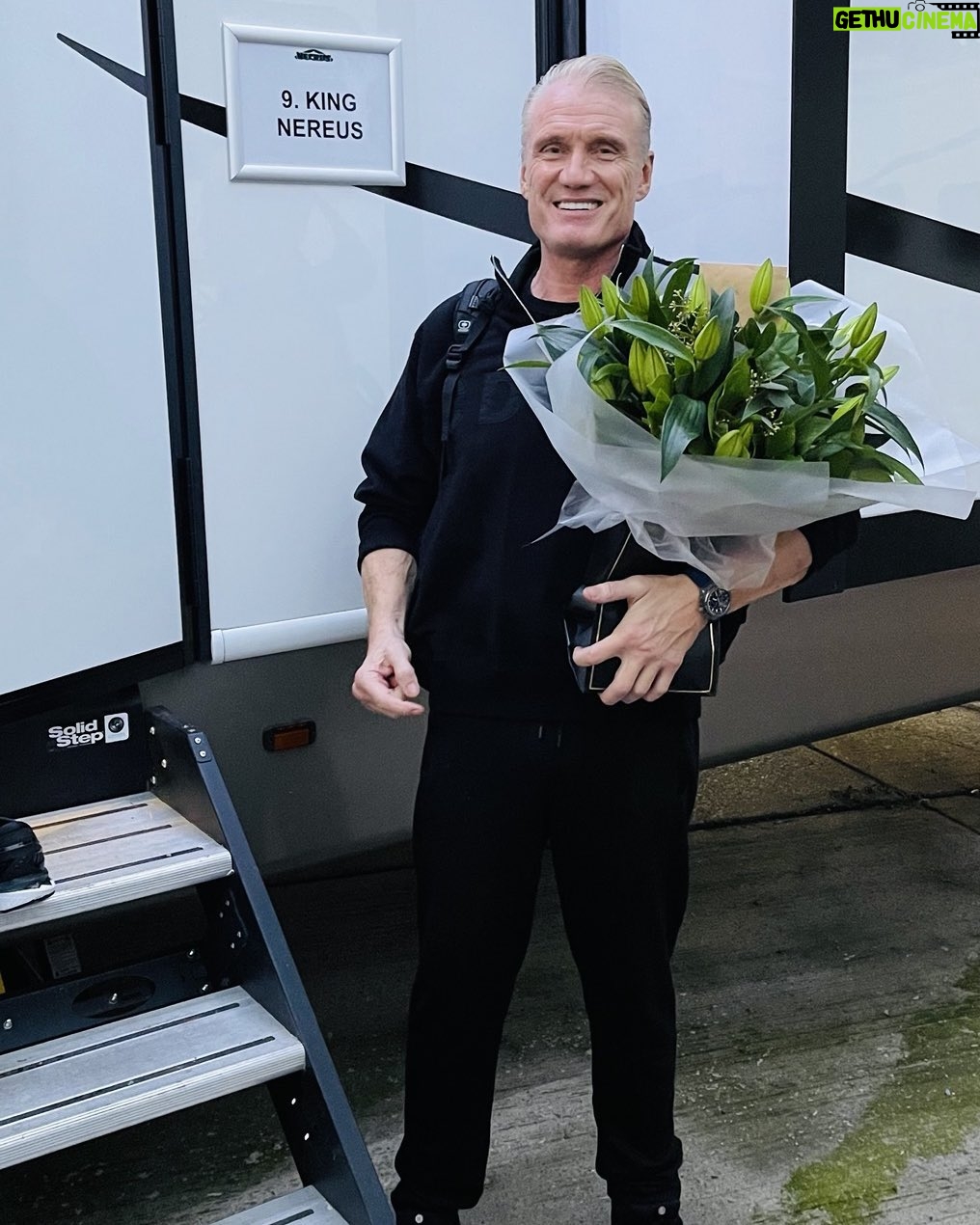 Dolph Lundgren Instagram - Done with Aquaman 2, had a great shoot with the most fantastic cast and crew. Off to Expendable. Switching up from my king’s armor to Gunner’s .50 cal sniper rifle!! 🐬👊