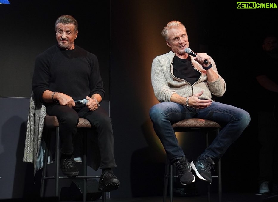 Dolph Lundgren Instagram - Enjoyed spending some time with my good friends Sly and Arnold at the @arnoldsportsuk. Also great seeing all the fans. Today it’s back to work on Expendables 4👊🏻