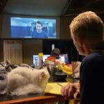 Dolph Lundgren Instagram – Getting some expert help to finish the mix for my latest film CASTLE FALLS.