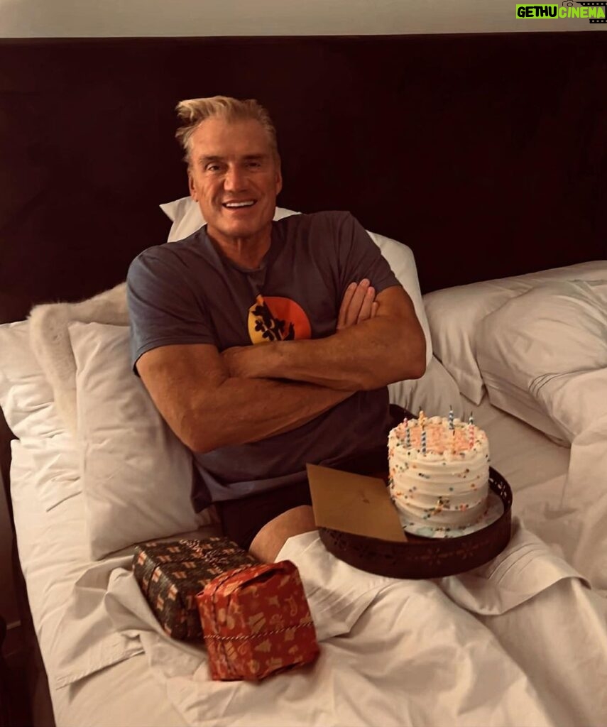 Dolph Lundgren Instagram - Mr Bedhead on his birthday - thanks everyone for the all the messages of congratulations and love. I’m very happy for my blessings in this life. A lot of years now. My mantra has always been that every day, every breath is a chance to start again. 🙏✨