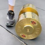 Dolph Lundgren Instagram - Where else could you find a pair of golden dumbbells but at Golds Gym Venice... only 330lbs each👊🏻 Gold's Gym Venice Beach California