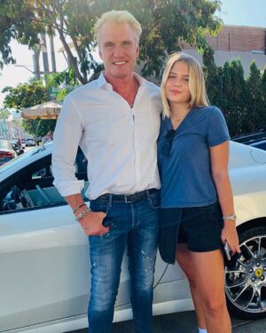 Dolph Lundgren Instagram - Having lunch with my cute and talented daughter Greta after two months of trying to get her in to the country because of Covid-19. ❤️