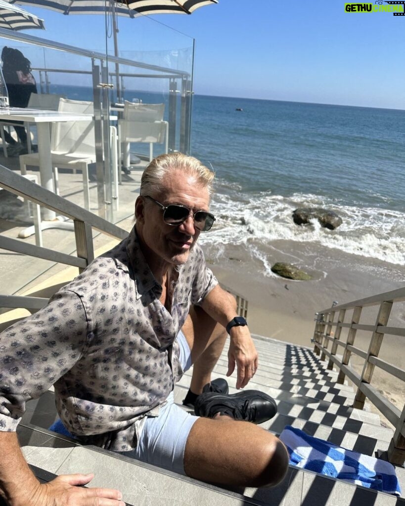 Dolph Lundgren Instagram - Always great to get out of the city and take a break in Malibu. The ocean relaxes me - even it’s just grabbing lunch for a an hour or two. A mini vacation 🌴 Bonus - bad cell phone coverage