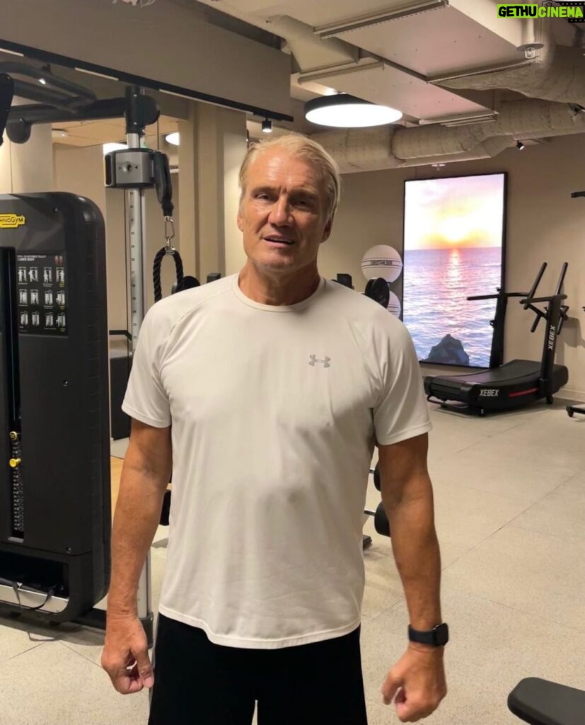Dolph Lundgren Instagram - Dolphi at the Delphi Health Club in Stockholm. Great place to get back in shape after a Mykonos vacation - with too many desserts. 👊✨🎂