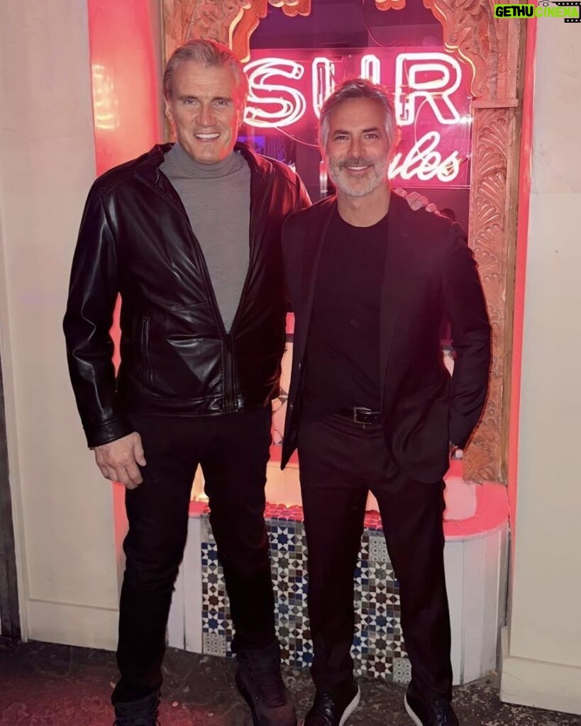 Dolph Lundgren Instagram - One of my favorite LA restaurants- SUR on Robertson Blvd. Great food with an Argentinian flavor and impeccable service. Perfect if you like steak. With the owner Guillermo. 👍