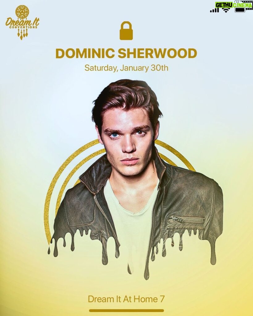 Dominic Sherwood Instagram - I will be attending the Dream It At Home 7 virtual convention next Saturday, January 30th, it will take place from home so anyone can join wherever you are in the world ! I'll be doing a panel, meet&greets, one on ones and games Follow @dreamitcon to have all the information. Come celebrate #5yearsofShadowhunters with us!