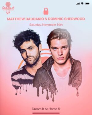 Dominic Sherwood Instagram - I will be attending the Dream It At Home 5 virtual convention this Saturday, November 14th, with my castmates, it will take place from home so anyone can join wherever you are in the world ! I'll be doing a panel, meet&greets, one on ones and even a Parabatai Quiz! Part of the profits from my sales will go to @LutteContreLeCancer. Follow @dreamitcon to have all the information.
Link to the ticketing : https://www.cityvent.com/events/ab2s6h8s/ Get your tickets now!! #themattanddomshow