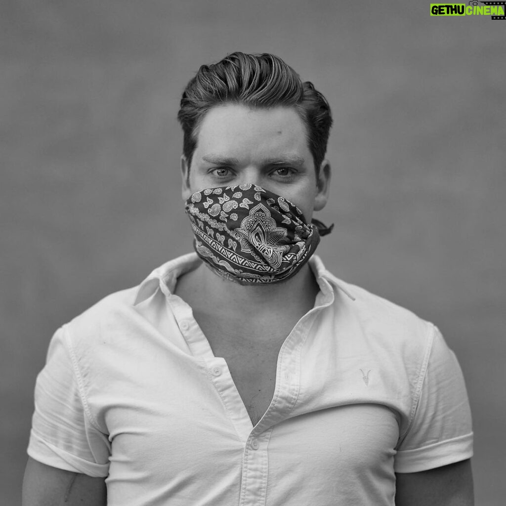 Dominic Sherwood Instagram - When @thomaskretschmann asks you to be in a series of photos to Encourage people to #wearthegoddamnmask the answer was obvious. It’s so important, wearing a mask looks after everyone around you. Please keep yourself and others safe. #wearthegoddamnmask