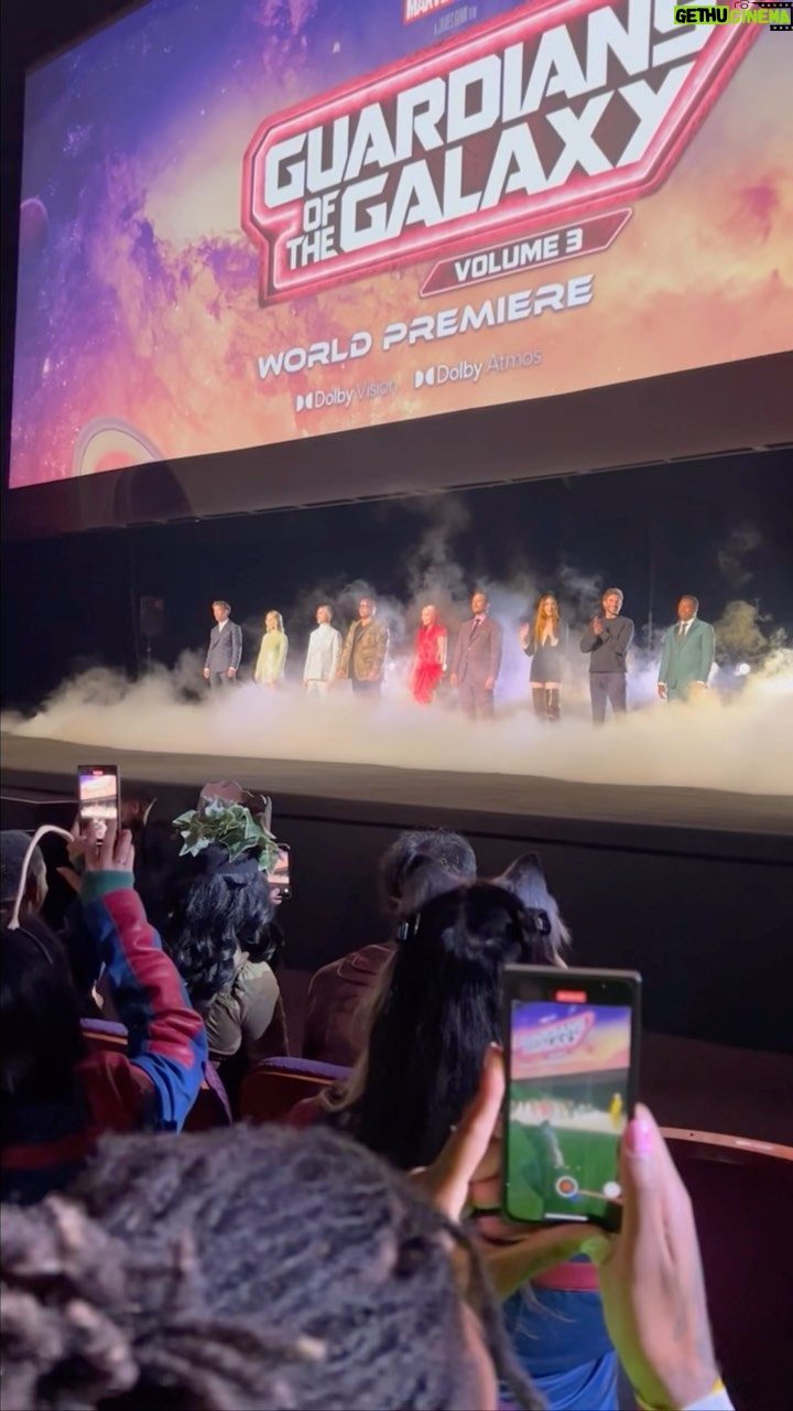 Dominique Barrett Instagram - WORLD PREMIERE OF @guardiansofthegalaxy ! Thank you for the invite @marvel 🥹🏆🎬🔥 #marvel #guardiansofthegalaxy #jamesgunn