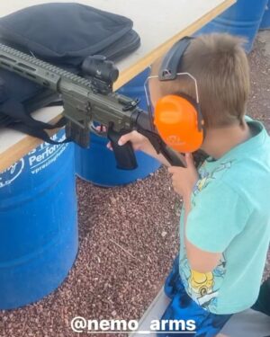 Donald Cerrone Instagram - I think it’s important to have my children understand gun safety and the importance handling firearms. My son @danger_riot_havoc loves playing on the range. Thank you @nemo_arms for building Danger a safe and reliable rifle the learn on