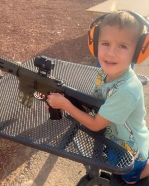 Donald Cerrone Instagram - I think it’s important to have my children understand gun safety and the importance handling firearms. My son @danger_riot_havoc loves playing on the range. Thank you @nemo_arms for building Danger a safe and reliable rifle the learn on
