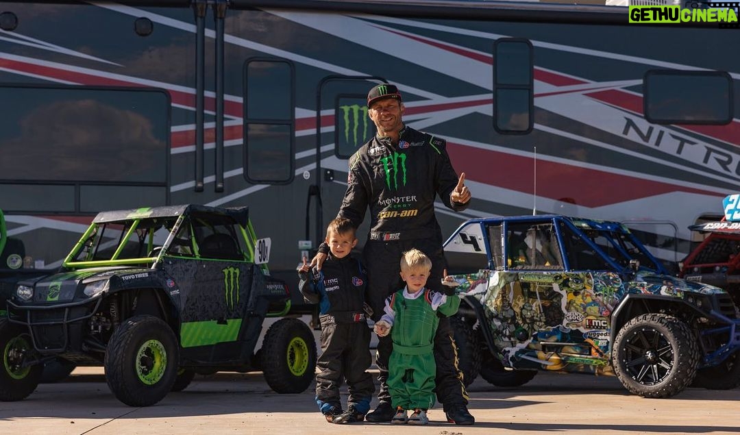 Donald Cerrone Instagram - When Racing is now a family thing!! We loaded up and headed to the races this weekend. @canamoffroad and thanks you @xlrtoyhaulers for building me a trailer to take all the toys !! @monsterenergy Danger is 4 and Riot is 2 and both drive it’s amazing BMF Ranch