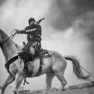 Donald Cerrone Instagram - Champ and I getting ready for CMSA 

Mounted shooting 10 targets under time