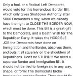 Donald Trump Jr. Instagram - He ain’t wrong. Republicans, and other sane Americans, need new leadership in the United States Senate. The McConnell Lankford bill we’re seeing shows that the Democrats are pushing legislation, totally unopposed by GOP leadership. They are totally emboldened and are putting forward things they would have never even dreamed of when we had confident leadership. This Republican weakness will be exploited until we put it into it. It must stop now!!!