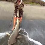 Donald Trump Jr. Instagram - Anthony caught his first shark on the beach!! #blacktiph #fishing #sharkfishing #pennfishing #mustadfishing Atlantic Ocean