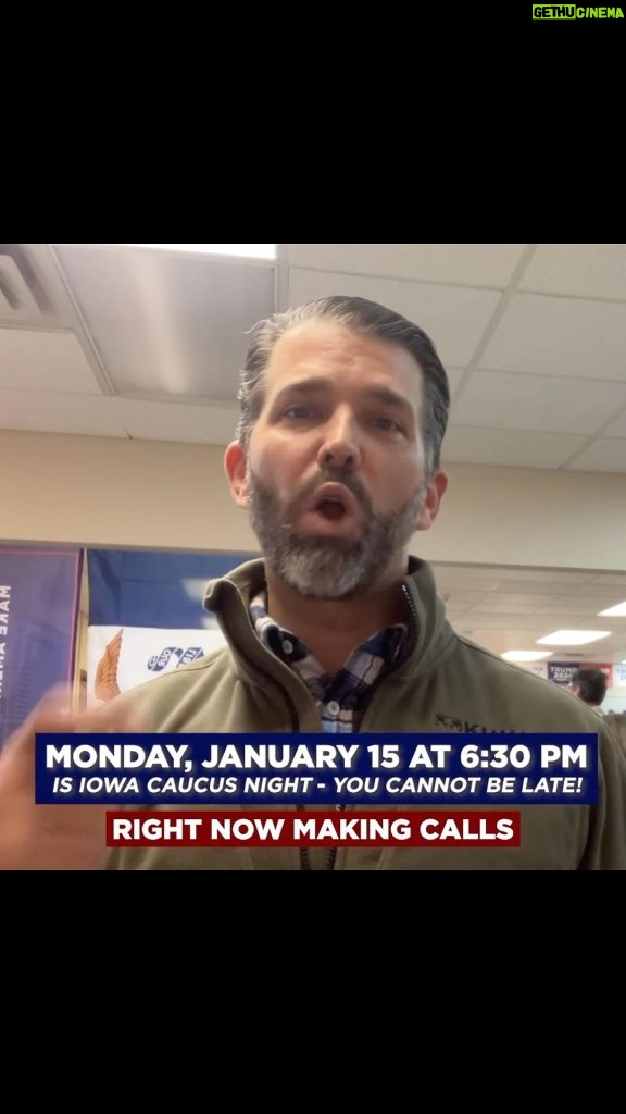 Donald Trump Jr. Instagram - Iowa MAGA patriots: We can’t leave anything to chance. We need each and every one of you to turn out to caucus this Monday night. Let’s send a big message to the fake news, Joe Biden and all of the RINOs that Iowa is Trump country and we’re ready to Make America Great Again!