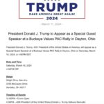 Donald Trump Jr. Instagram - BREAKING: President Trump is coming to rally in Ohio this Saturday in support of Bernie Moreno’s campaign for US Senate!!! REGISTER FOR YOUR TICKES - Link in bio!