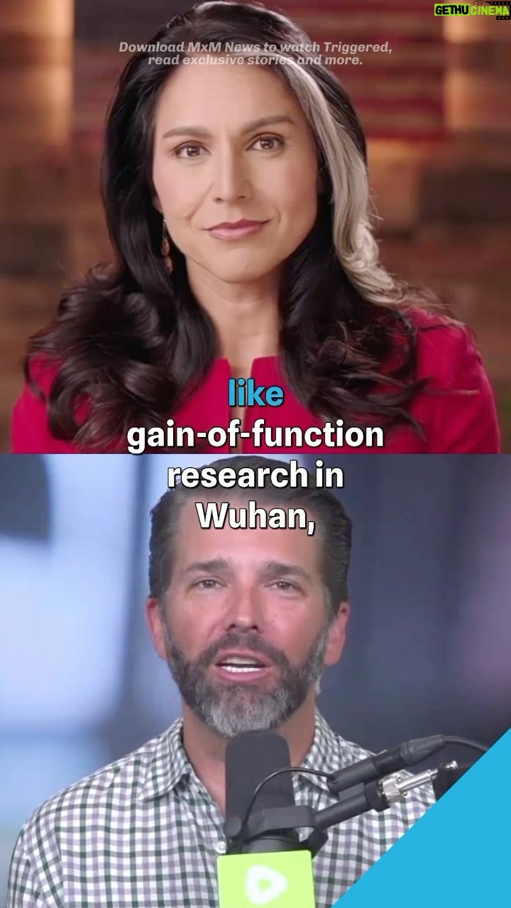 Donald Trump Jr. Instagram - @TulsiGabbard on Triggered with @donaldjtrumpjr: “We have multiple U.S. DoD-funded bio labs in Ukraine. We need to secure those sites and empty them out…For that Mitt Romney called me a ‘treasonous liar...’” #news #headlines #currentevents #politicalnews #nationalnews #localnews #donaldtrumpjr #ukraine #tulsi #tulsigabbard