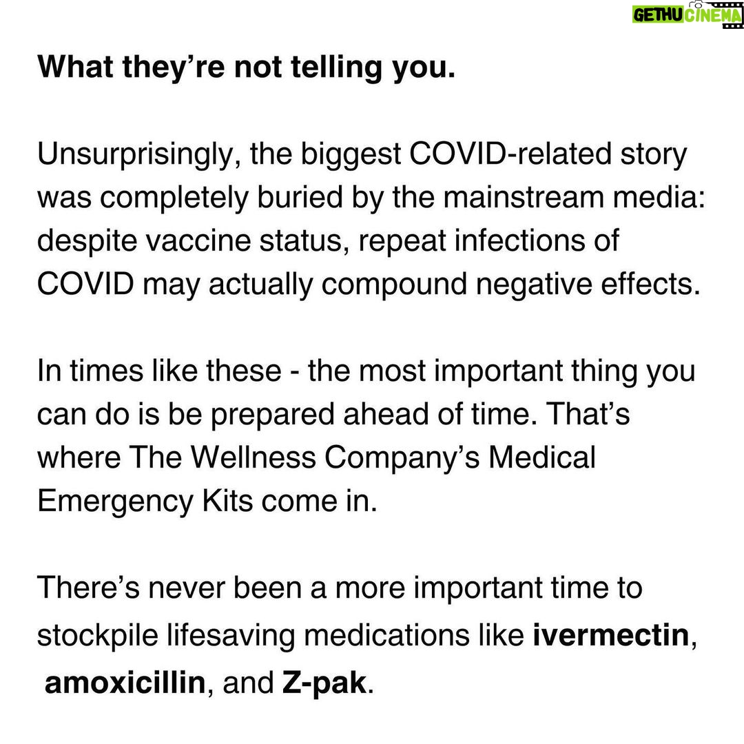 Donald Trump Jr. Instagram - Take control of your health click link in bio. Check out The Wellness Company one of the great sponsors of my Triggered Podcast and how they can help you and your family in a time of crisis.