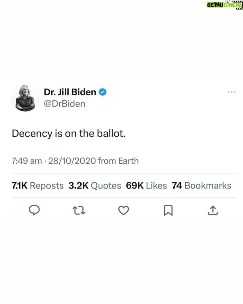 Donald Trump Jr. Instagram - Pretty sure I’m not gonna get lectured by DOCTOR Jill Biden and the Democrats on decency. Decency is on the ballot again in 2024 and this time you don’t need to choose democrat degeneracy.