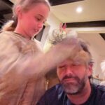 Donald Trump Jr. Instagram - Great weekend with the smurfs. Chloe was working on my newest hairstyle so I can complete my Blue Steel look once and for all. This was post about 2 dozen s’mores while watching the whole Predator series. I may need to cut out some of the sugar. LOL. Thoughts on the look??? @kimberlyguilfoyle