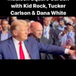 Donald Trump Jr. Instagram - President Trump enters Madison Square Garden with Kid Rock, Tucker Carlson, and Dana White to the walkout music “American Badass” at #UFC295.