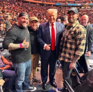Donald Trump Jr. Instagram - Good times. Behind the scenes at #ufc295 @blackriflecoffee @tuckercarlson @evanhafer @mat_best_official @jtarticle15 @ufc @danawhite @realdonaldtrump @kidrock