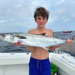 Donald Trump Jr. Instagram - King fish for days!!! Awesome day on the water with my favorite (top 5) fishing buddy Spencer. Lots of action and lots of memories made. @fieldethos @connley_fishing @fieldethoswaterman