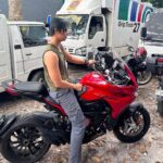 Donny Pangilinan Instagram - Bingo’s ride to the set this morning 🤩 Love this beast @mvagusta_philippines 🏍️