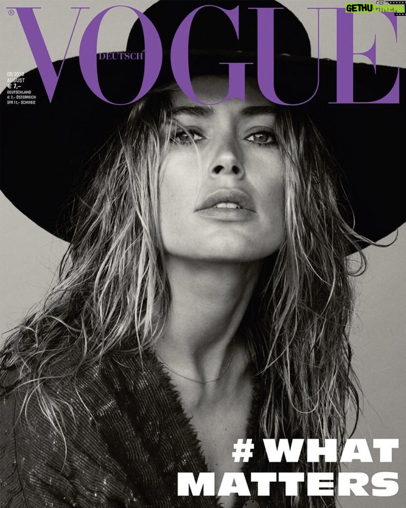 Doutzen Kroes Instagram - Thank you @voguegermany for featuring me on this months cover! Inside this issue I’m talking about my work for @knotonmyplanet and the @elephantcrisisfund Photographed by @studio_jackson Styling: @christianearpvogue Hair: @ward_hair Make up: @petros_petrohilos #whatmatters #knotonmyplanet #voguegermany