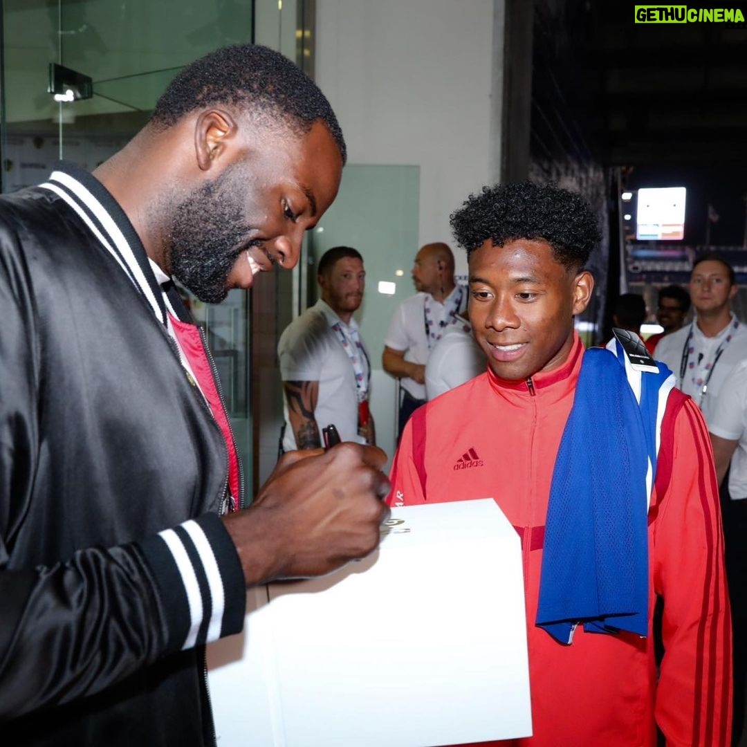 Draymond Green Instagram - Linked with @da_27. True champion on and off the pitch. Appreciate the moment @beatsbydre @intchampionscup @fcbayern #championsmeethere