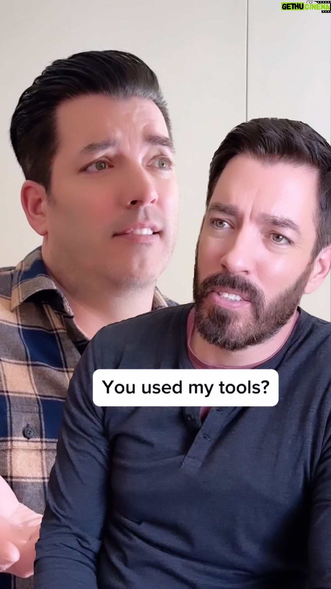 Drew Scott Instagram - Just because I use your tools doesn’t mean you can use mine, @jonathanscott… 🛠