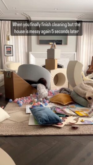 Drew Scott Instagram - A year ago, I said I’d keep Parker’s play area clean. But now…😳 #parenting