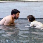 Drew Scott Instagram - Pool time with P 🏊‍♂️💧