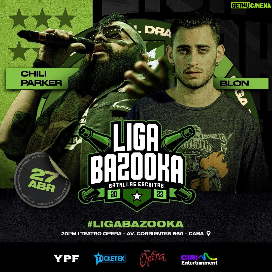 Dtoke Instagram - A poco más de 6 meses del regreso de @ligabazookaa Estoy muy feliz de poder presentarles nuestra primera edición internacional. Contarles que el evento se realizará en el teatro Ópera de la emblemática calle corrientes. Espero los cruces sean de su agrado. Este es un gran salto para la Liga y se lo debemos a todas las personas que nos vienen haciendo el aguante. Esto es para ustedes Capacidad Limitada, No duerman. Link para adquirir tickets en mi perfil e historias destacadas Abrazo a toda la banda. Teatro Ópera