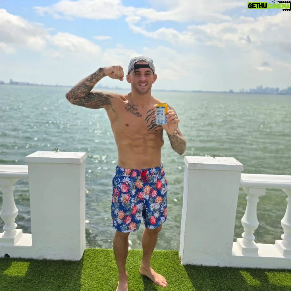 Dustin Poirier Instagram - Getting hopped up in Miami 🙌 Only a couple more days!!!! @hopwtr #PaidInFull #ElDiamante Miami, Florida