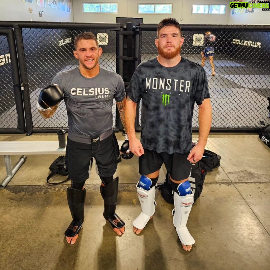 Dustin Poirier Instagram - Great work with the Champ today!! Locked in 🔒 July 29th @everlast #titan #PaidInFull #ElDiamante American Top Team