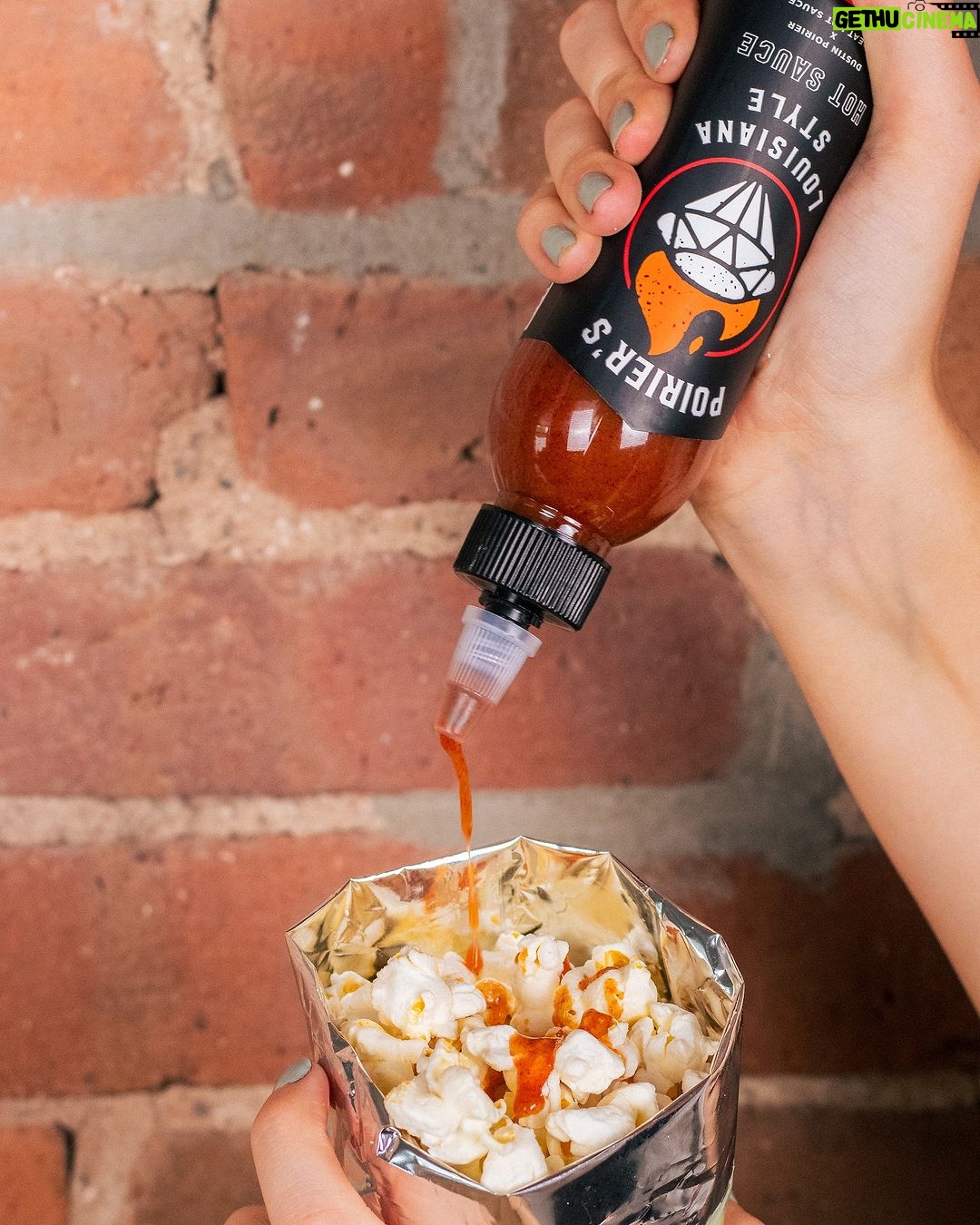 Dustin Poirier Instagram - Elevate your snack game by spicing up some popcorn with a dose of Poirier’s Louisiana Style Hot Sauce 🔥🍿🔥